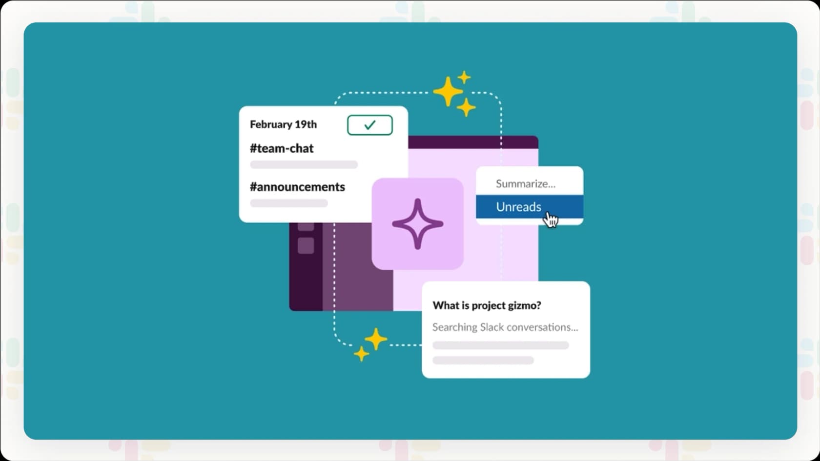 Slack AI's windows and feature overview.