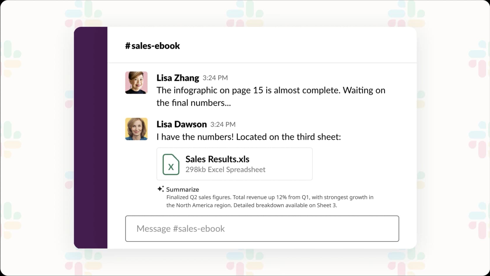 Slack AI file summary feature.