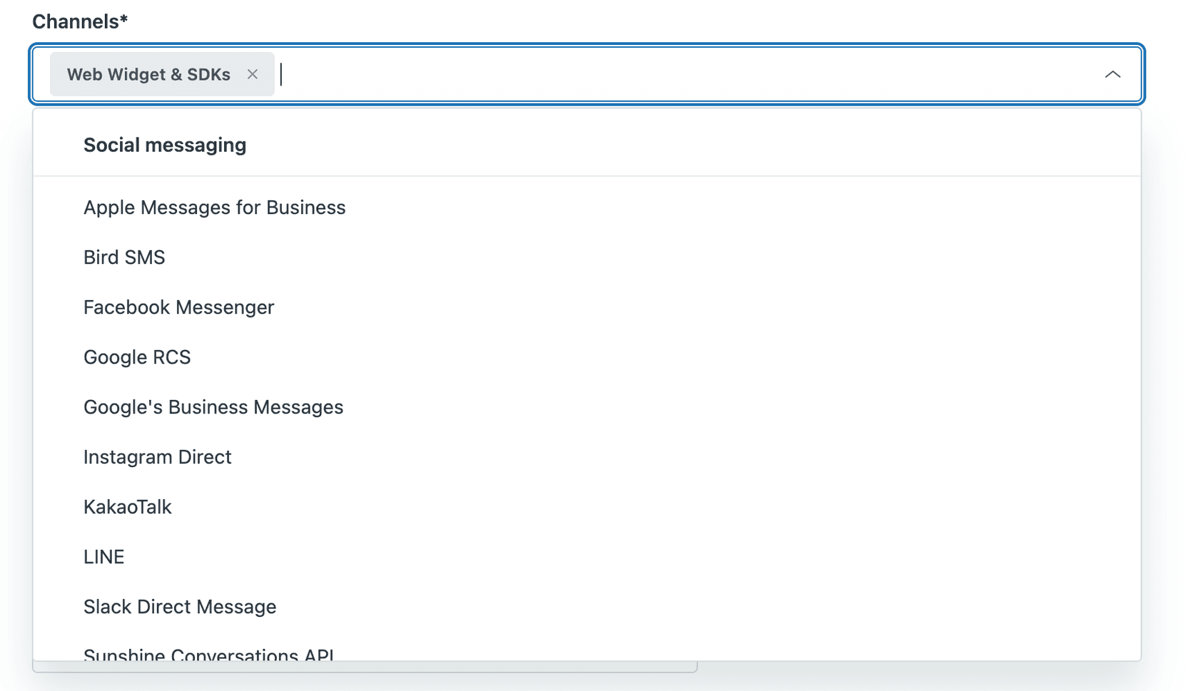 Channel selection panel for triggers