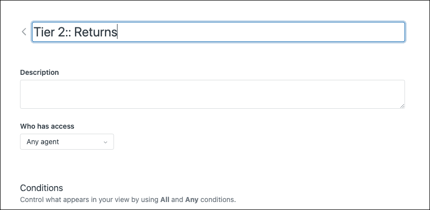 Hierarchical view structure using double colon syntax for folder organization