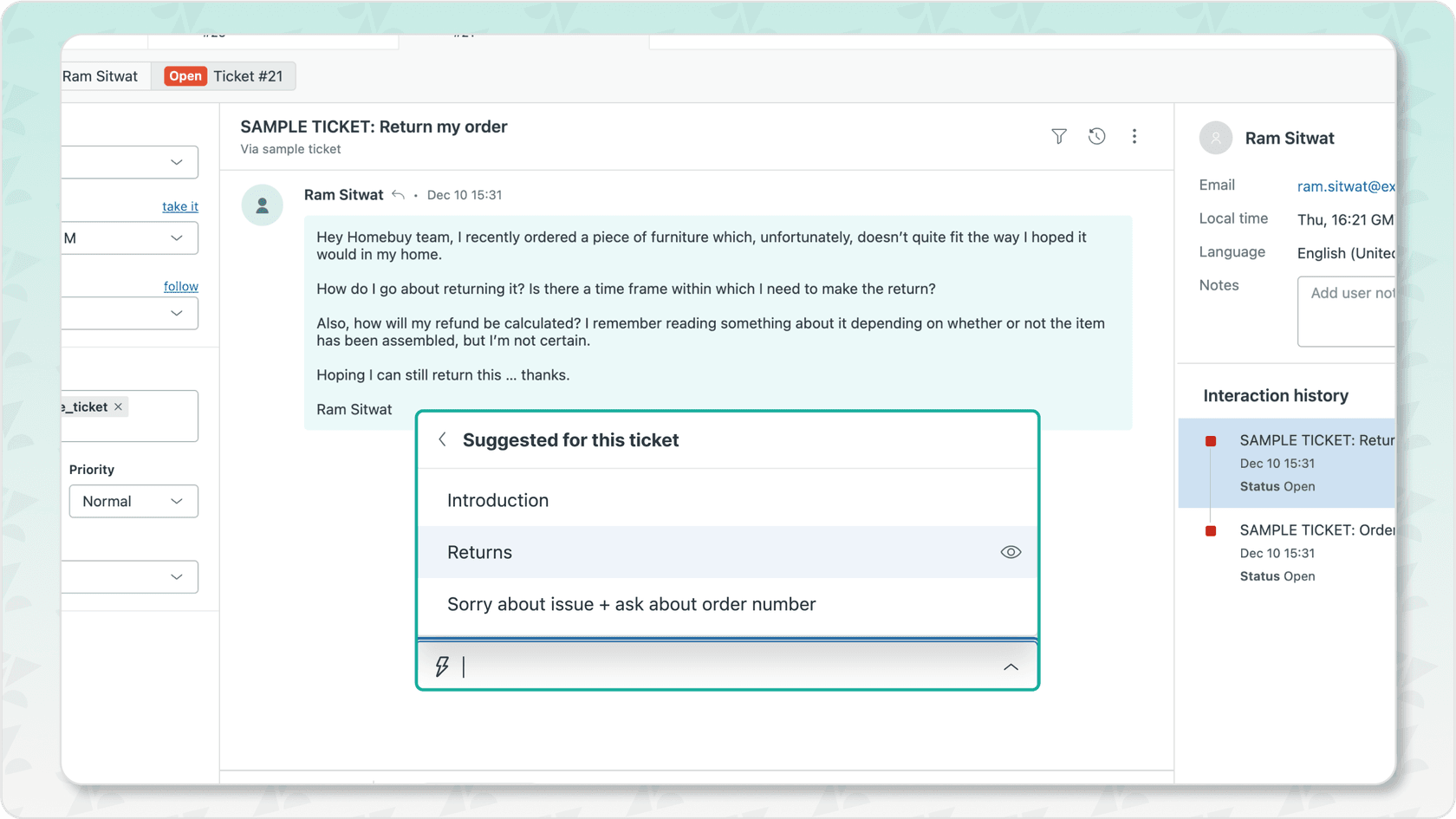 Visual representation of AI in customer service, showing a chatbot and agent interface.