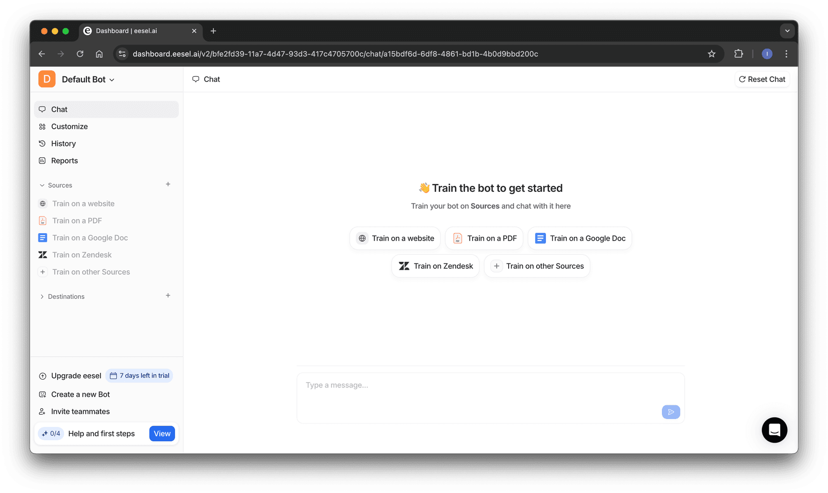 screenshot of the eesel AI dashboard for integrating intercom