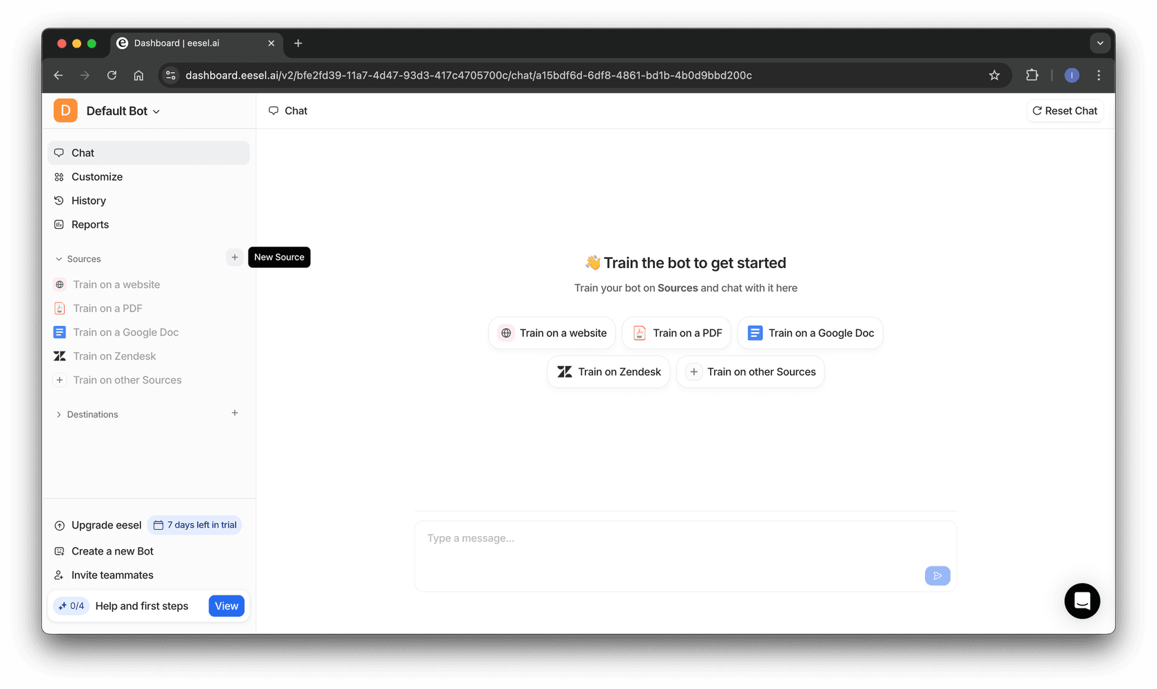 screenshot of intercom being selected as a source for integrating