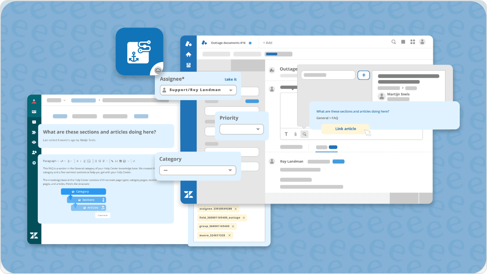 Screenshot of the Knowledge Captures for Zendesk app