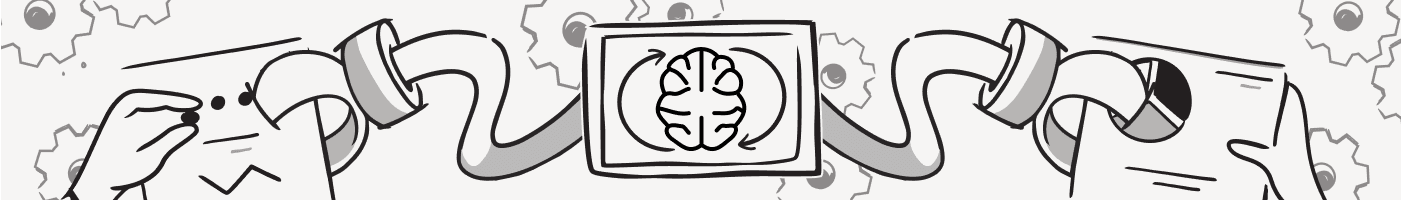 Decorative banner to represent an AI being built.