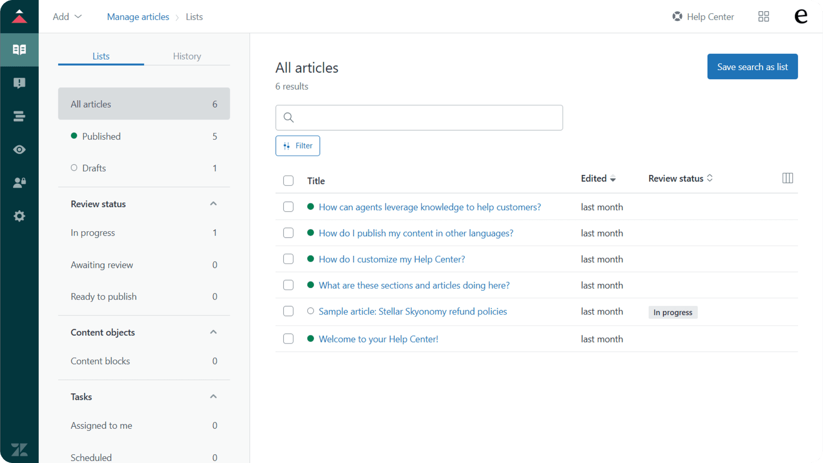 A screenshot of Zendesk knowledge base organization interface.