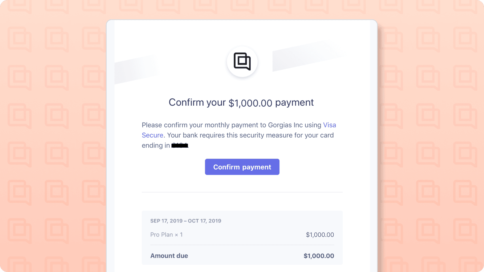 Gorgias bill as seen through email