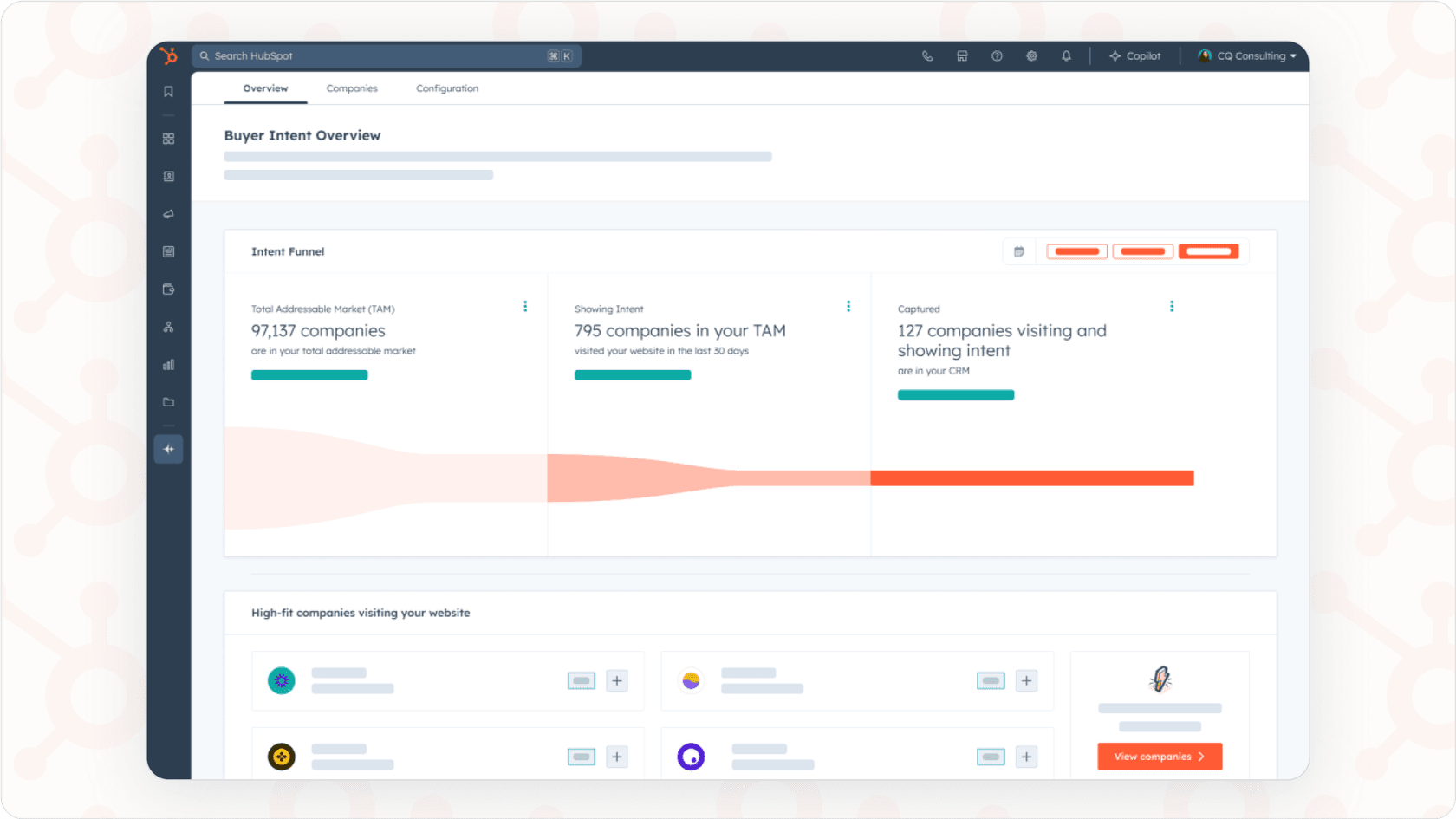 Screenshot showing the main overview dashboard or landing page for HubSpot Breeze, highlighting its different components and capabilities related to Hubspot AI.