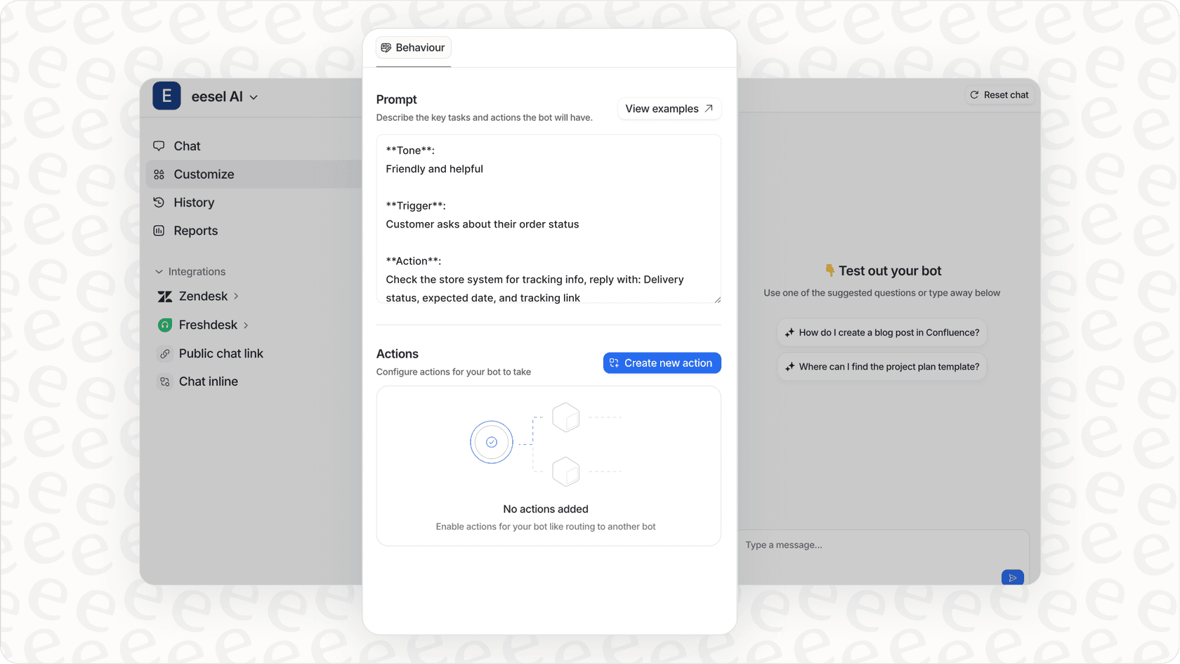 Screenshot of bot configuration settings, showing how to design automated systems for what is customer experience automation. 