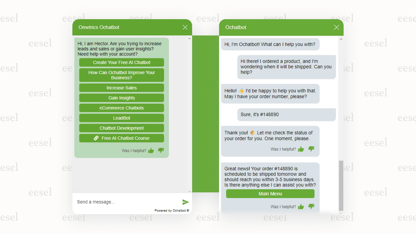 Screenshot of the Ometrics Ochatbot analytics dashboard for AI chatbot for Shopify performance. 