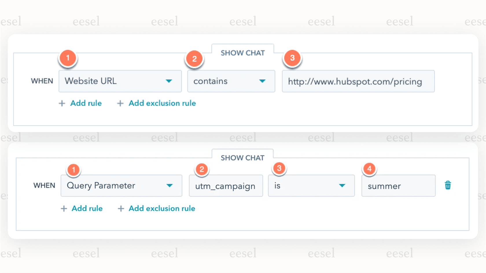 Setting targeting rules for your Hubspot AI chatbot 