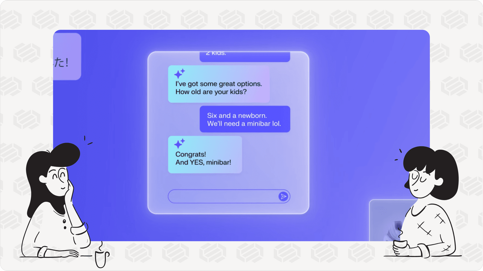 Decagon AI conversational interface showing an AI agent interacting with a customer.