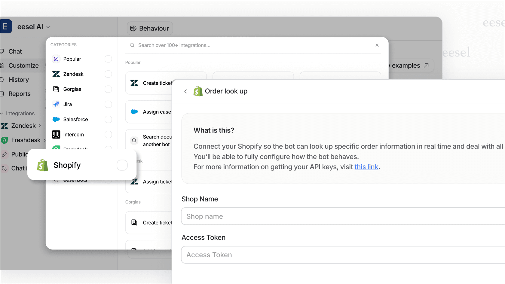 Automating complex actions for your Hubspot AI chatbot with eesel AI 