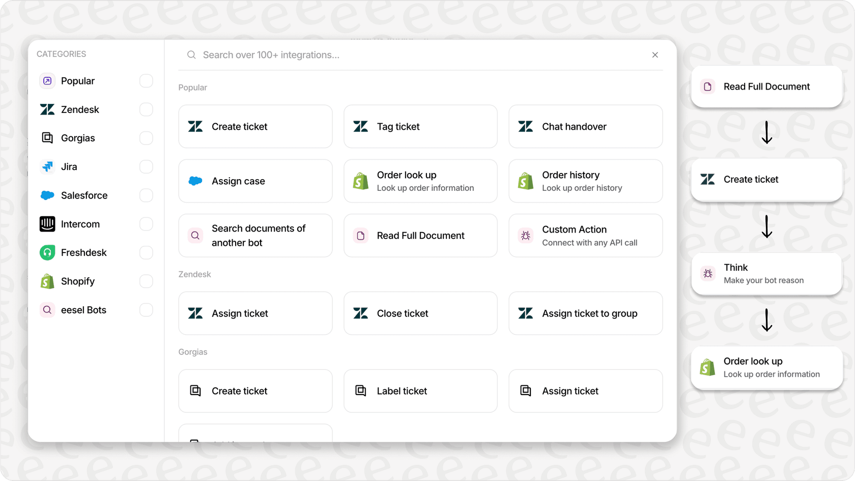 Screenshot of integration or workflow setup for ai and automation support and maintenance.