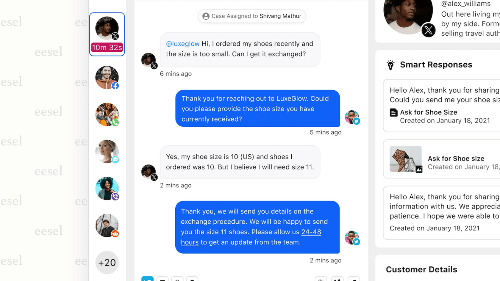 Screenshot of Sprinklr's unified social inbox which is a feature influencing the per-user Sprinklr pricing for the Social Advanced plan.