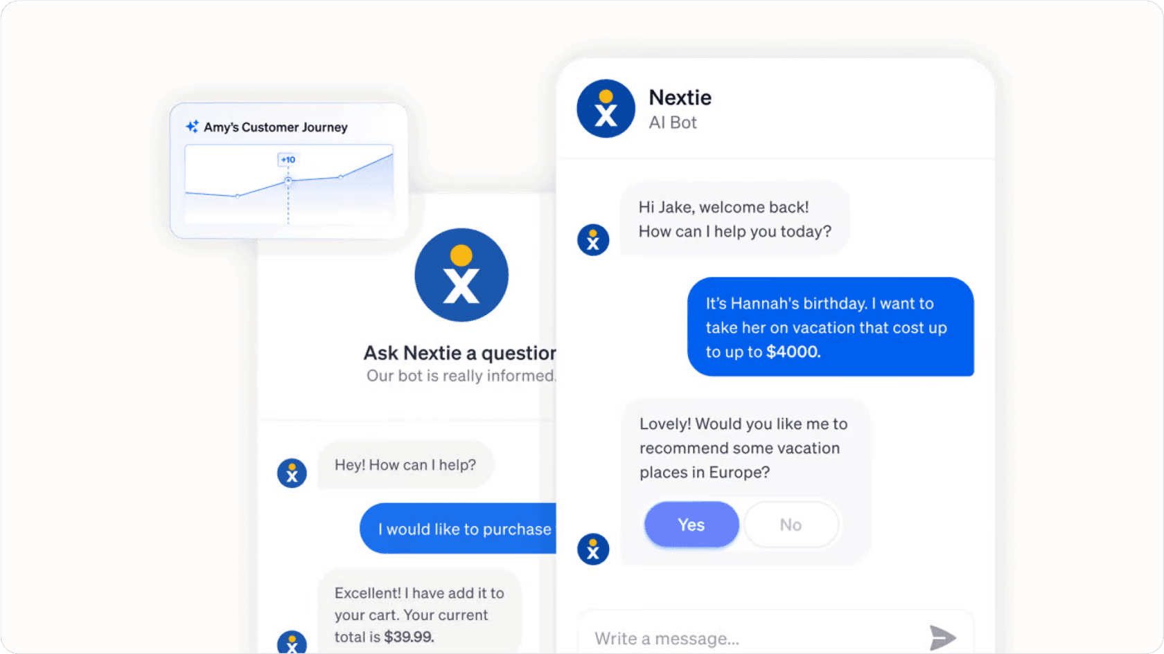 Screenshot of an e-commerce website showing an ai agent window answering customers' questions.