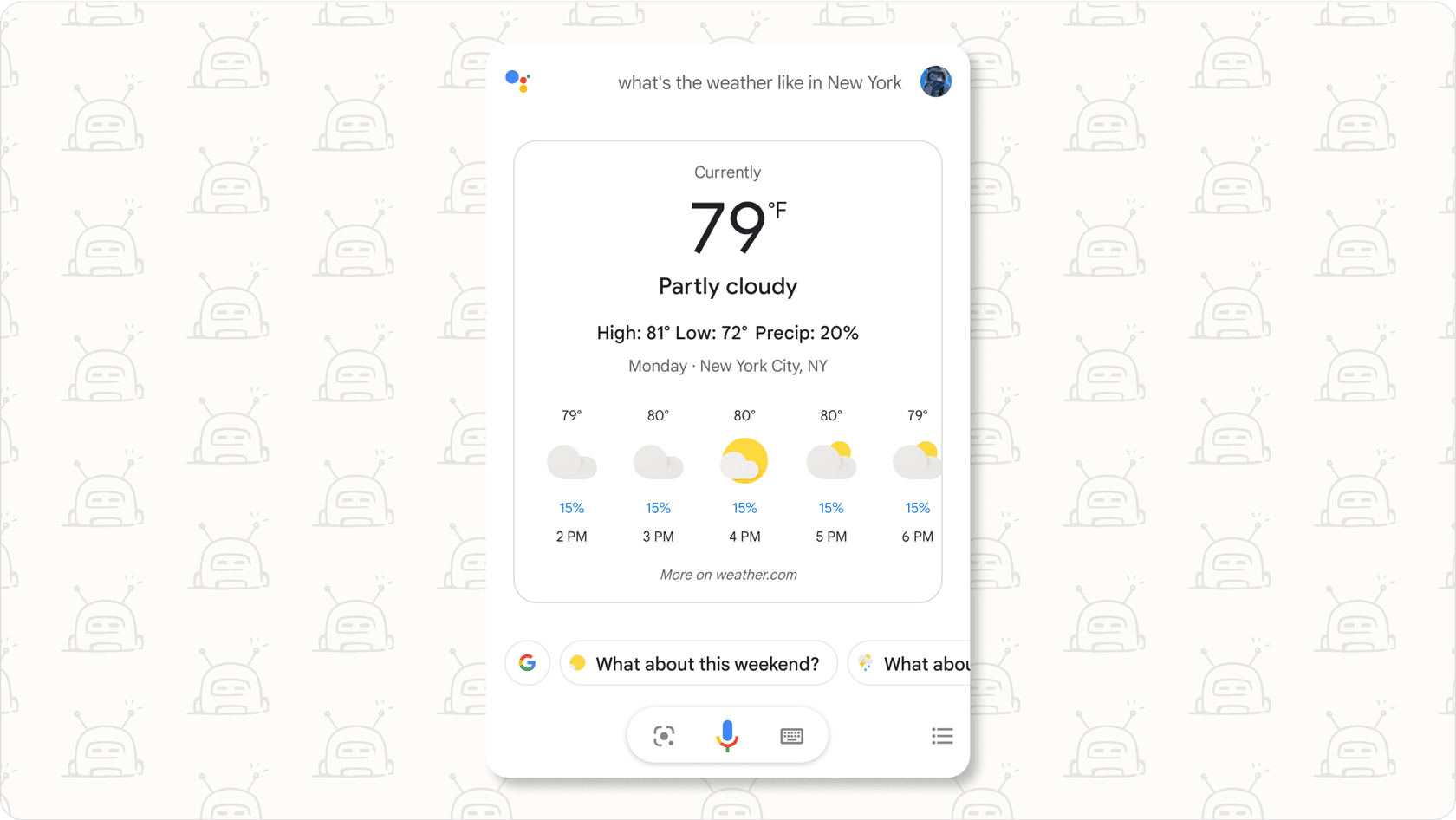 Screenshot of the Google Assistant interface on a mobile device or smart display, demonstrating its use as a general purpose best ai assistant.