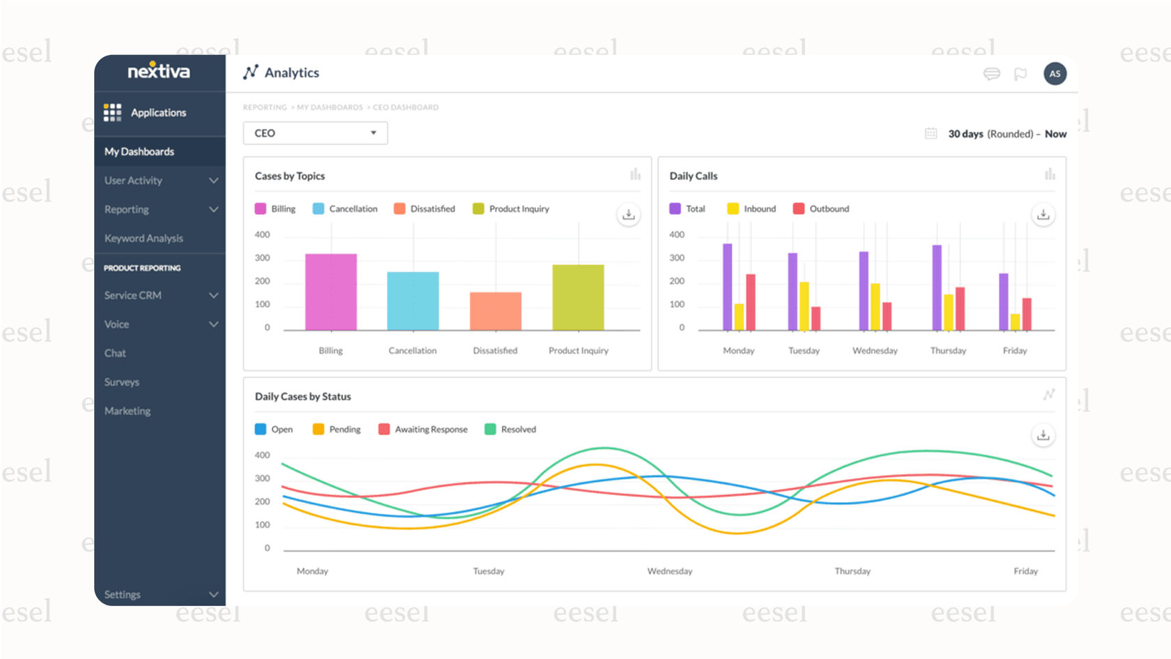 A view of the Nextiva user interface, demonstrating its unified communications capabilities for businesses searching for Dialpad alternatives.