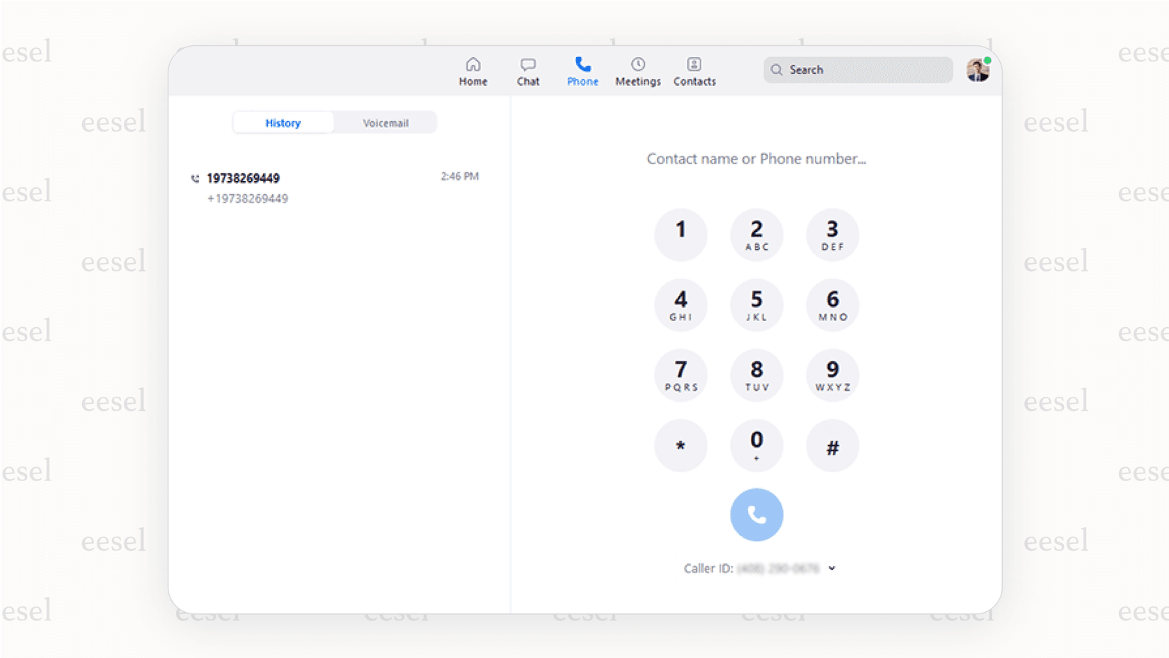 The phone feature inside the Zoom application, an easy-to-use option for teams exploring Dialpad alternatives.