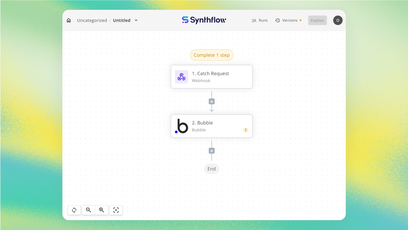 A screenshot of the Synthflow user interface. It shows a visual editor for creating a voice agent's conversational flow, with nodes for greetings, questions, and logic branching, demonstrating its ease of use compared to other Sierra alternatives.