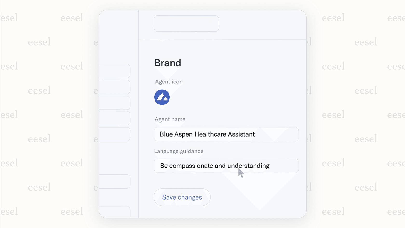 The Sierra platform's brand voice customization screen, showing why it is a powerful enterprise solution among Decagon alternatives for creating personalized AI agents.
