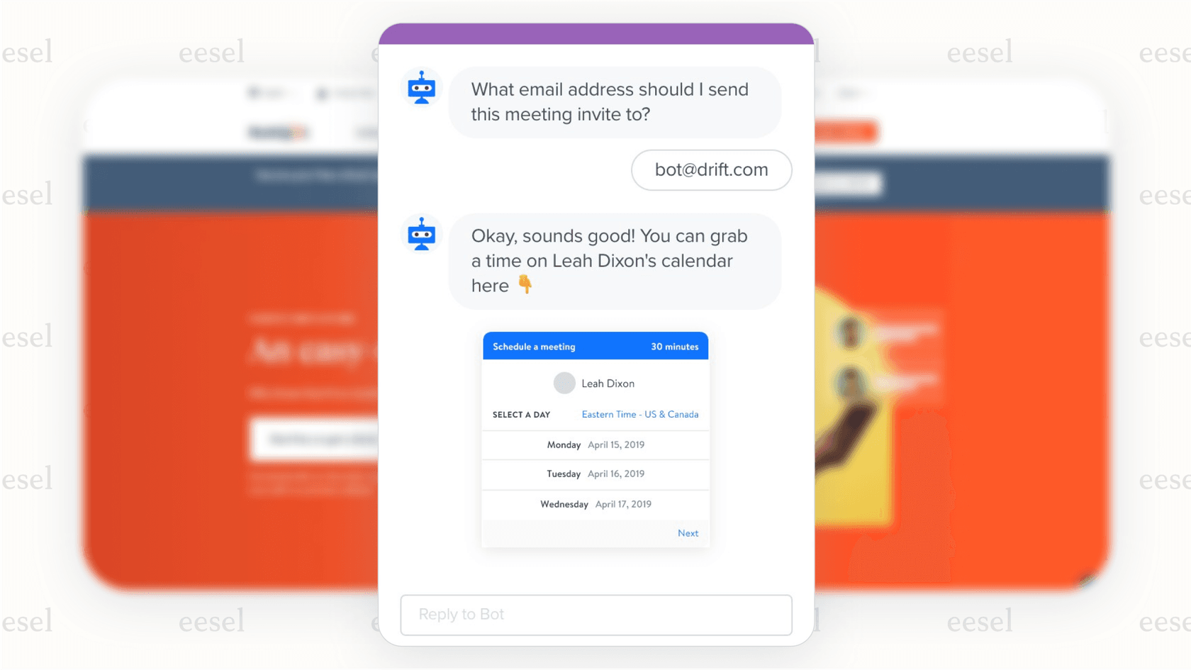A screenshot of a Drift AI chatbot engaging a lead for a B2B company, highlighting its sales focus for users comparing Helpcrunch alternatives.