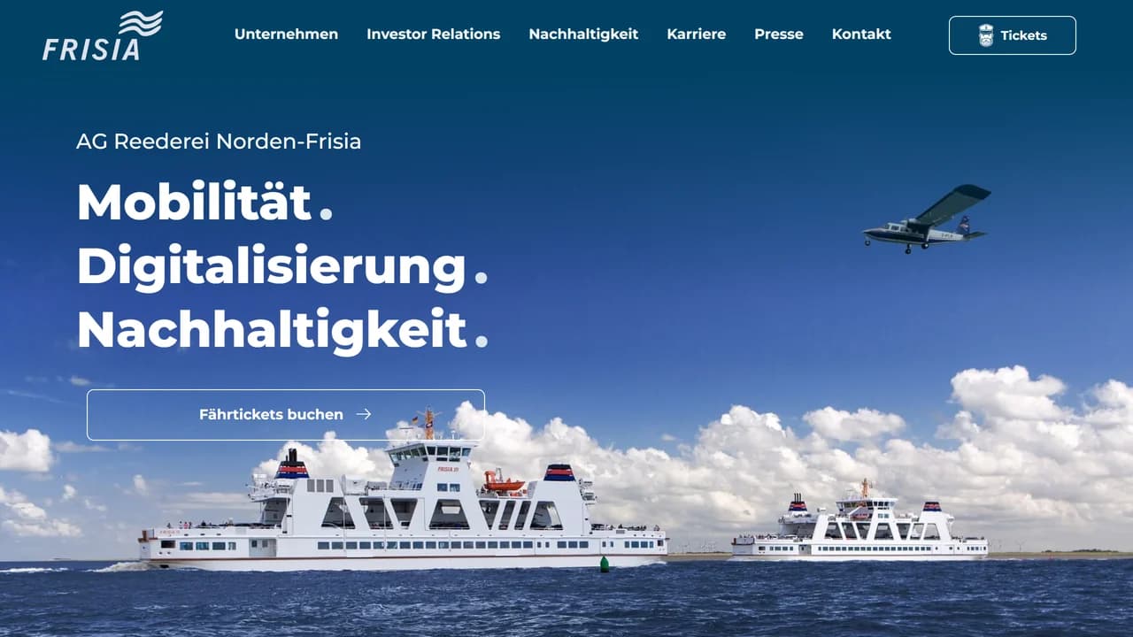 AG Reederei Norden-Frisia website