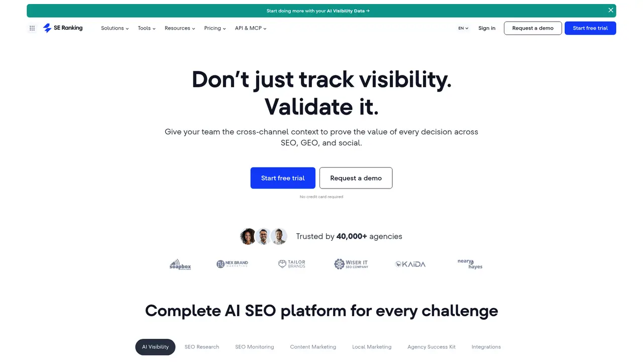 SE Ranking website