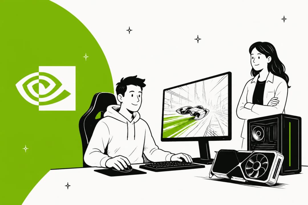 NVIDIA DLSS 5 review cover illustration with GPU and neural rendering theme