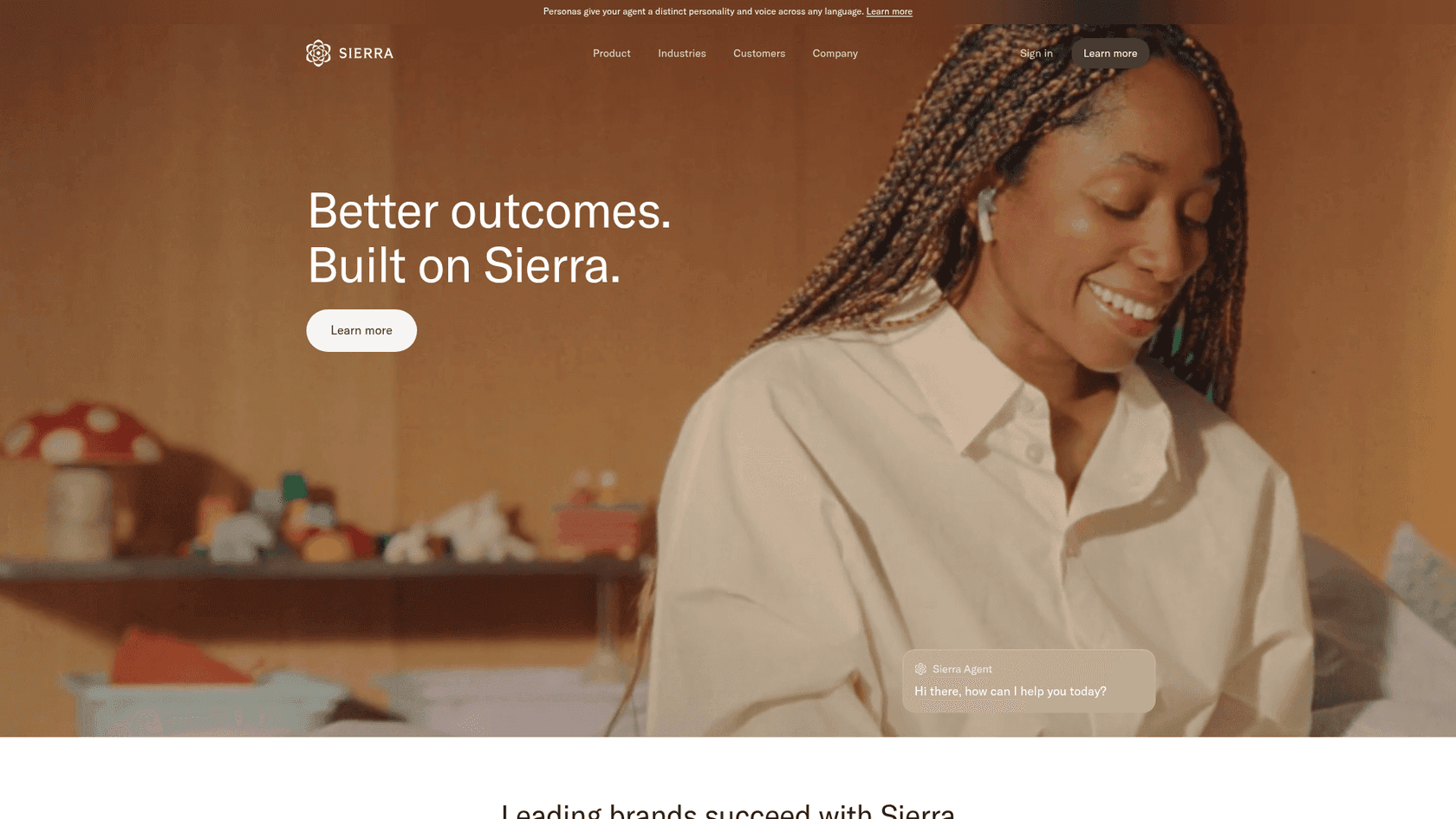 The Sierra landing page, as taken from Sierra
