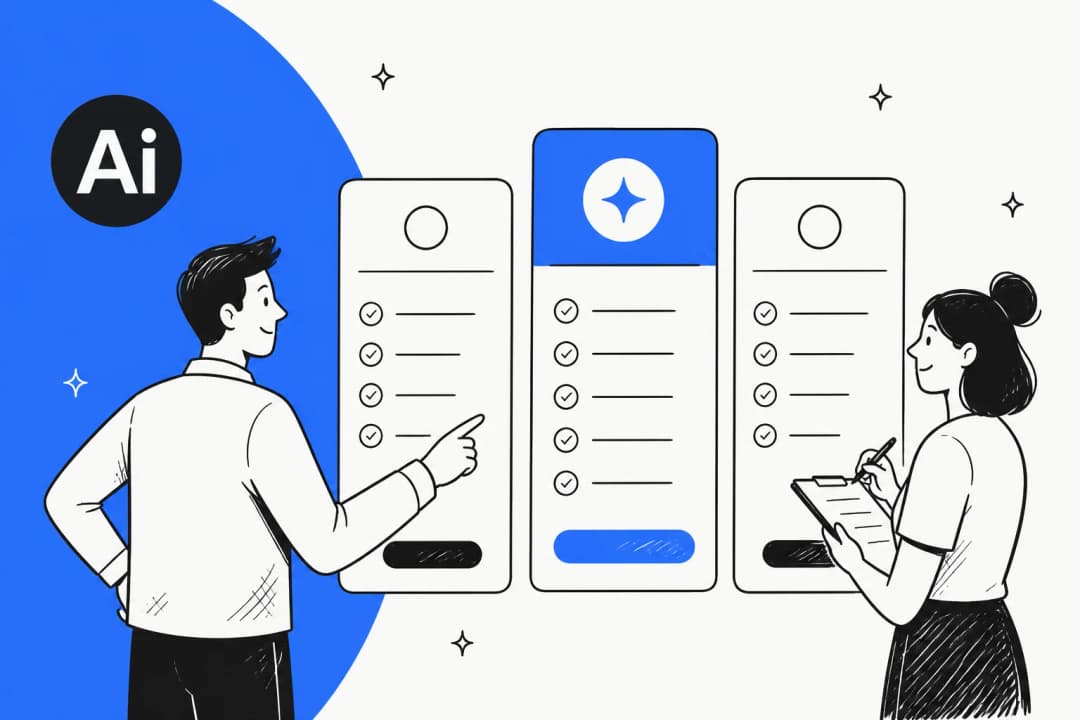 AiTrillion pricing illustration with plan cards in the brand's blue palette