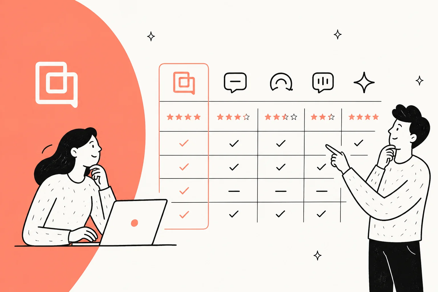 Illustration comparing Gorgias AI Agent alternatives for ecommerce customer support