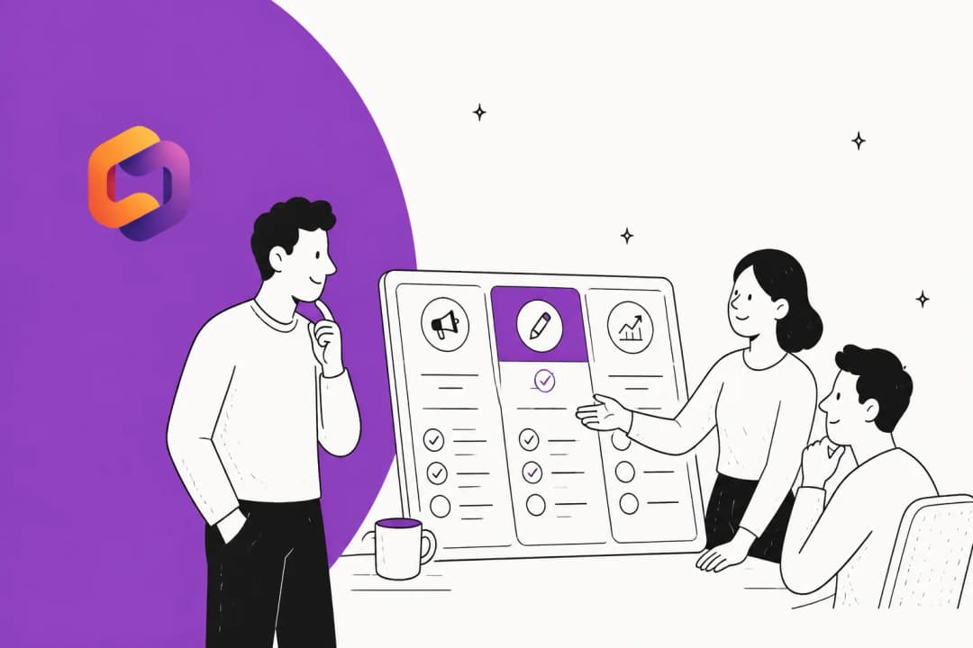 Illustration of a buyer comparing three Markty AI pricing tiers on a board