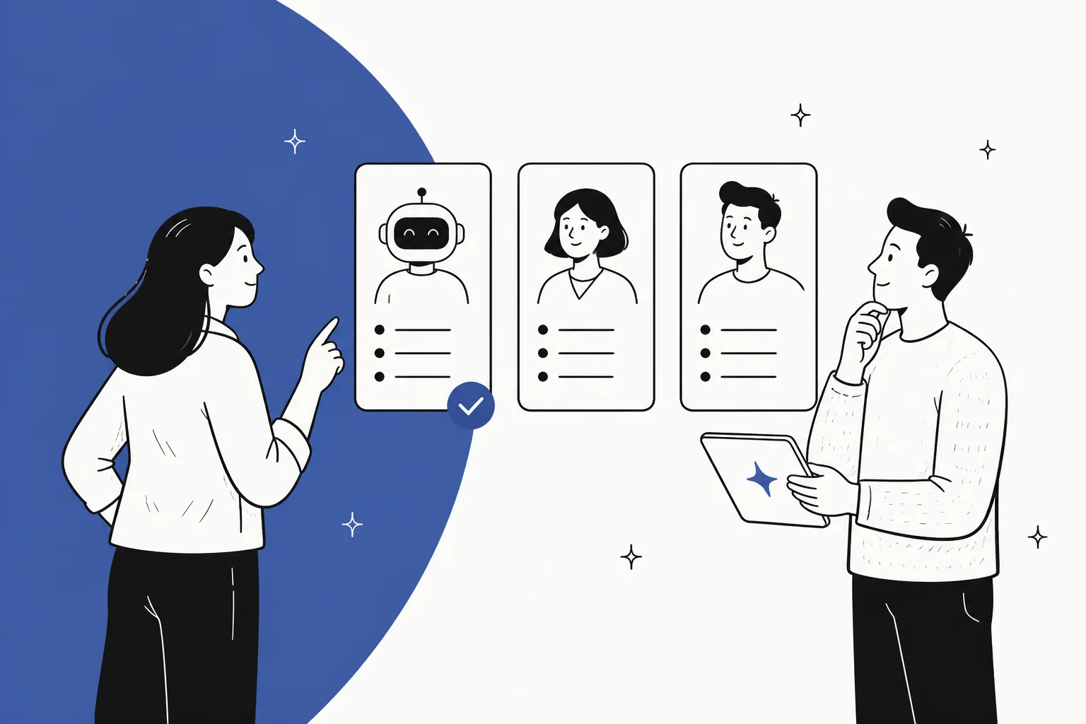 Illustration comparing AI employee and AI teammate platform alternatives