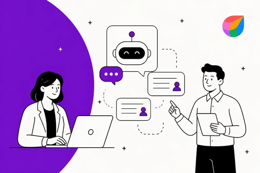 Illustrated banner for a guide to the Freshdesk chatbot and Freddy AI Agent