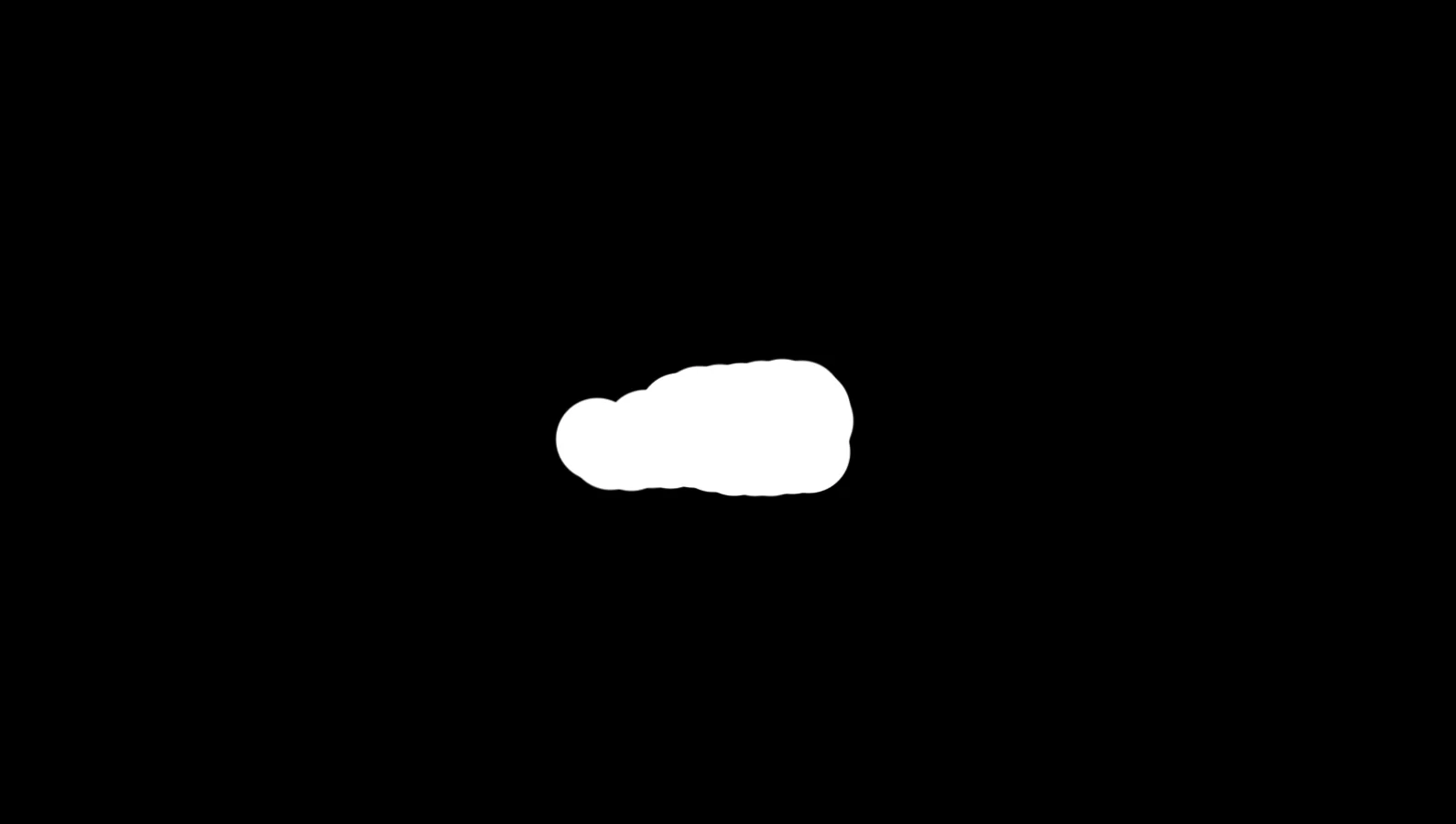 The mask file from Cleanup's API example: a pure black frame with a white silhouette marking the region to erase