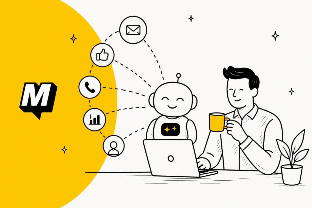 Marblism pricing illustration showing an AI-employee subscription and a usage meter
