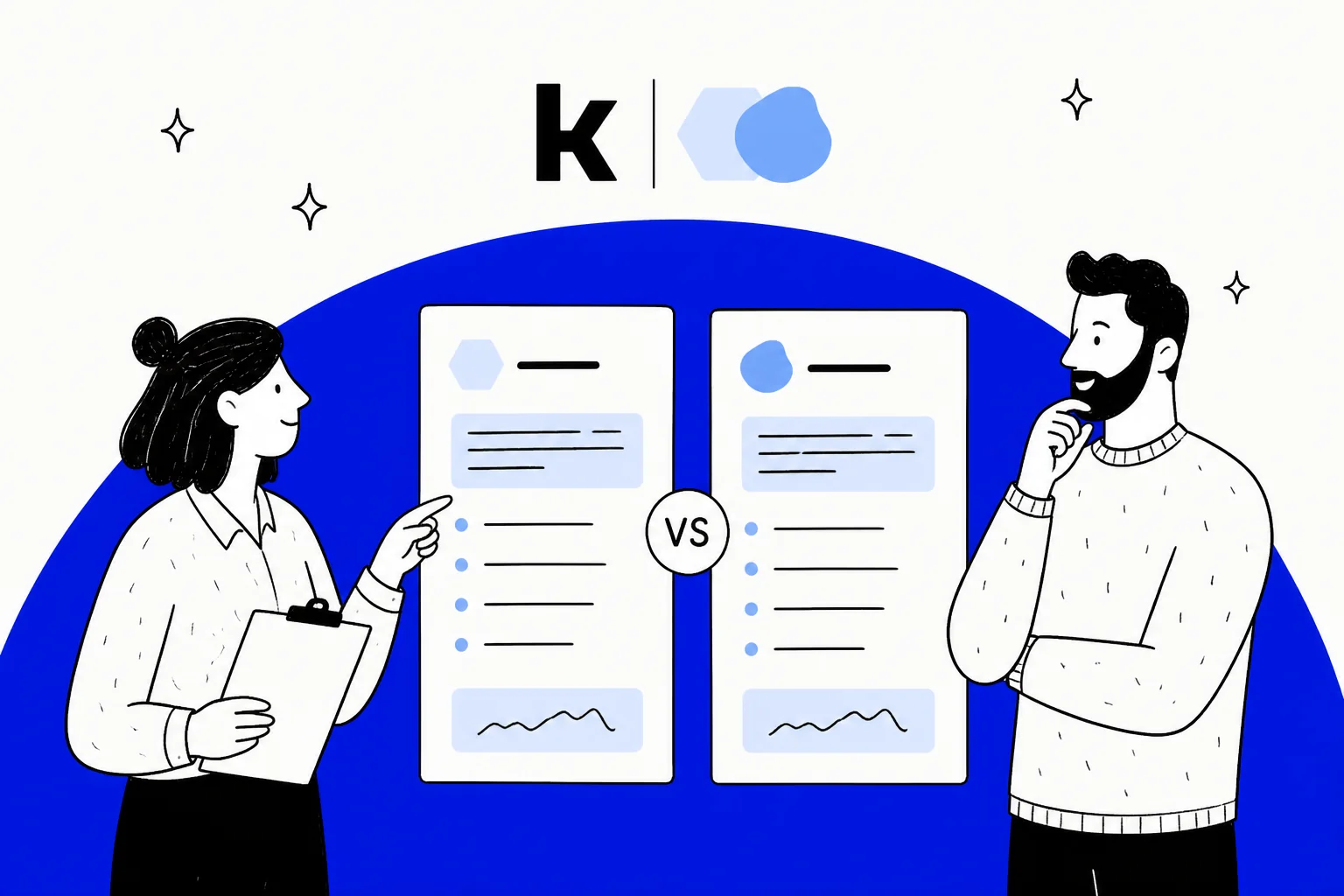 Kapa.ai vs Inkeep comparison illustration with two feature cards and a VS marker