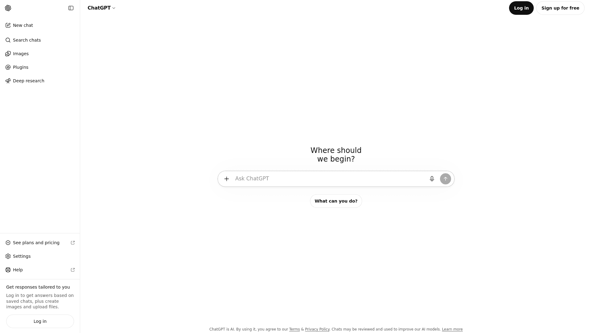The ChatGPT interface