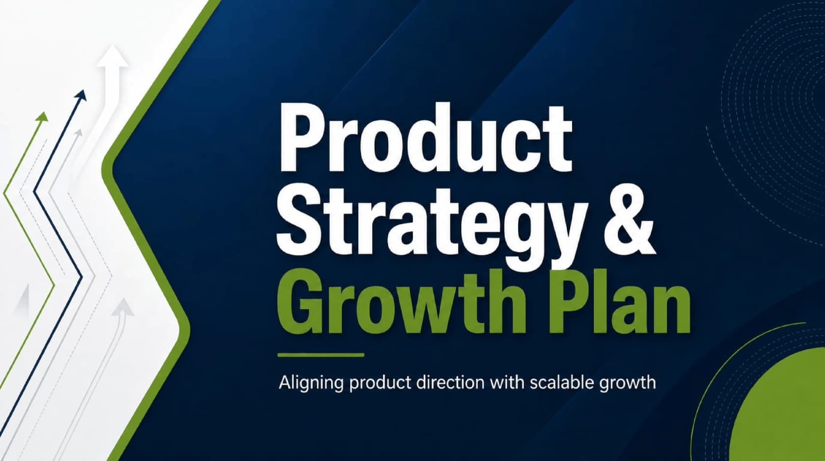 A product-strategy deck generated by Decktopus, as taken from Decktopus.
