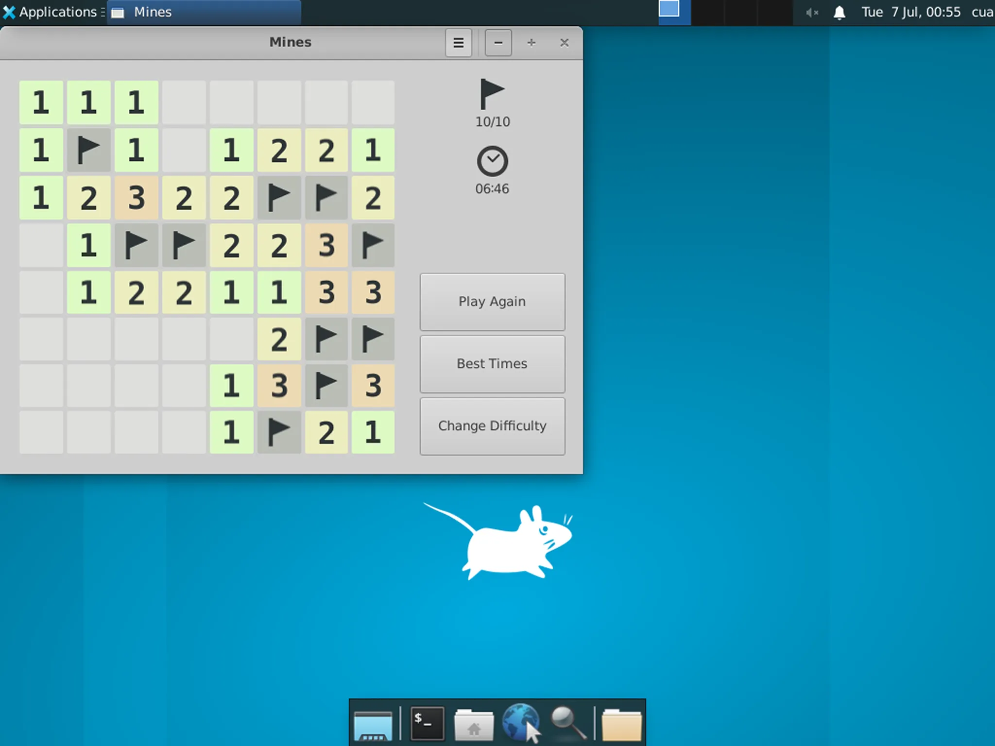 A solved Minesweeper board on a sandboxed Linux desktop, the result of the computer-use demo, as taken from Meta for Developers