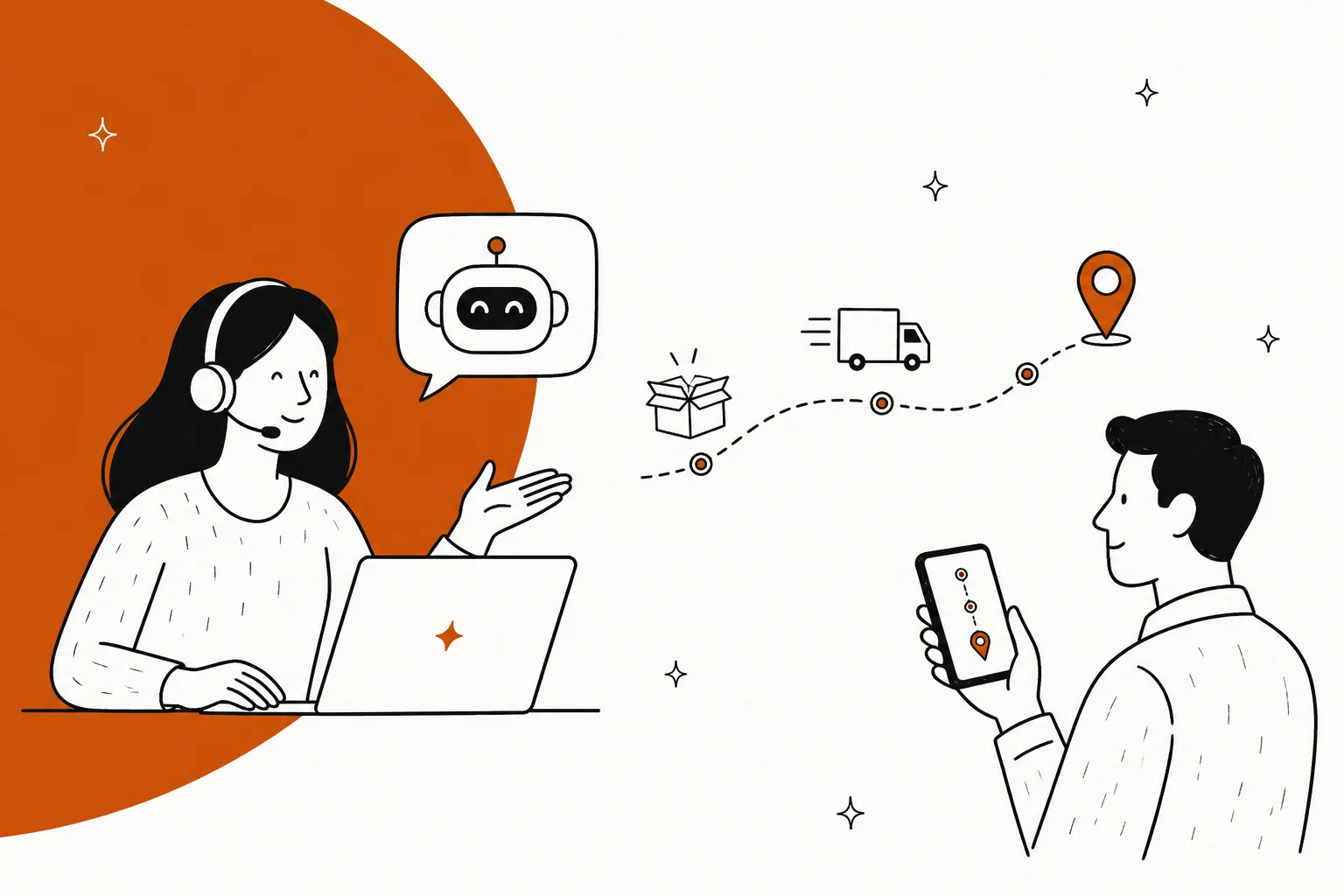 AI handling order tracking support queries instantly
