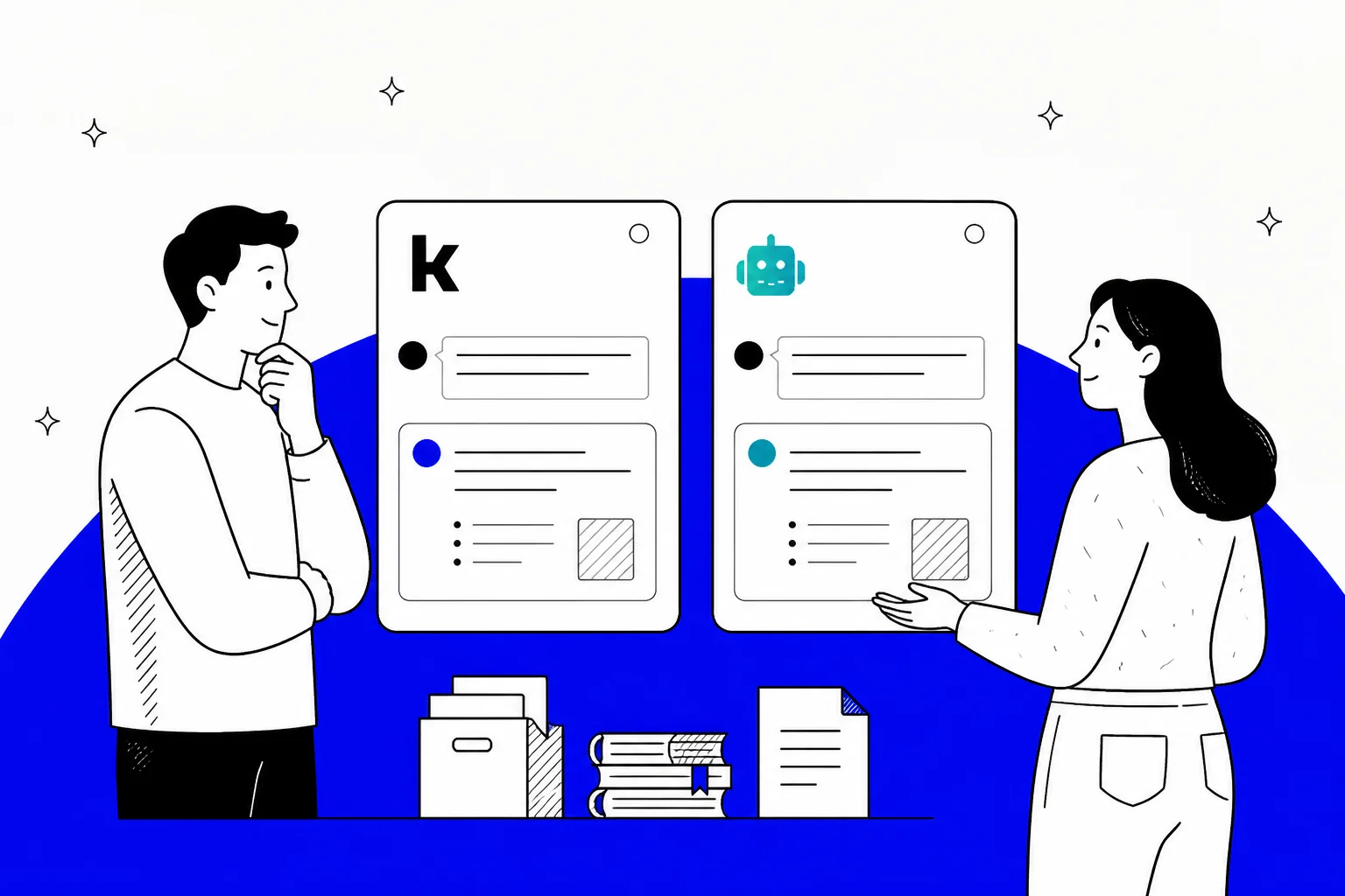 kapa.ai versus DocsBot comparison banner for AI knowledge bots