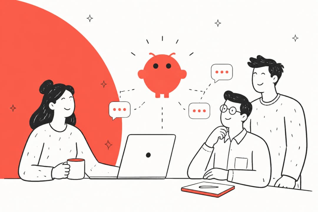 Illustration of an OpenClaw agent connecting three people in one shared conversation, marking the OpenClaw 2.0 multiplayer release