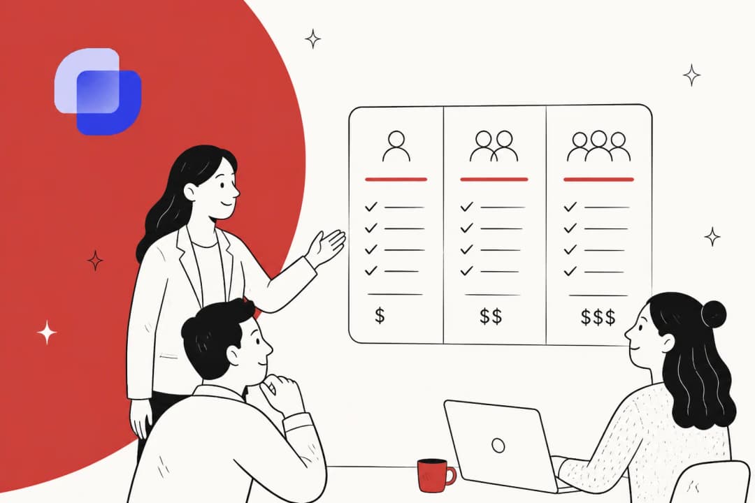 Illustration of Suptask per-agent pricing tiers scaling with seat count