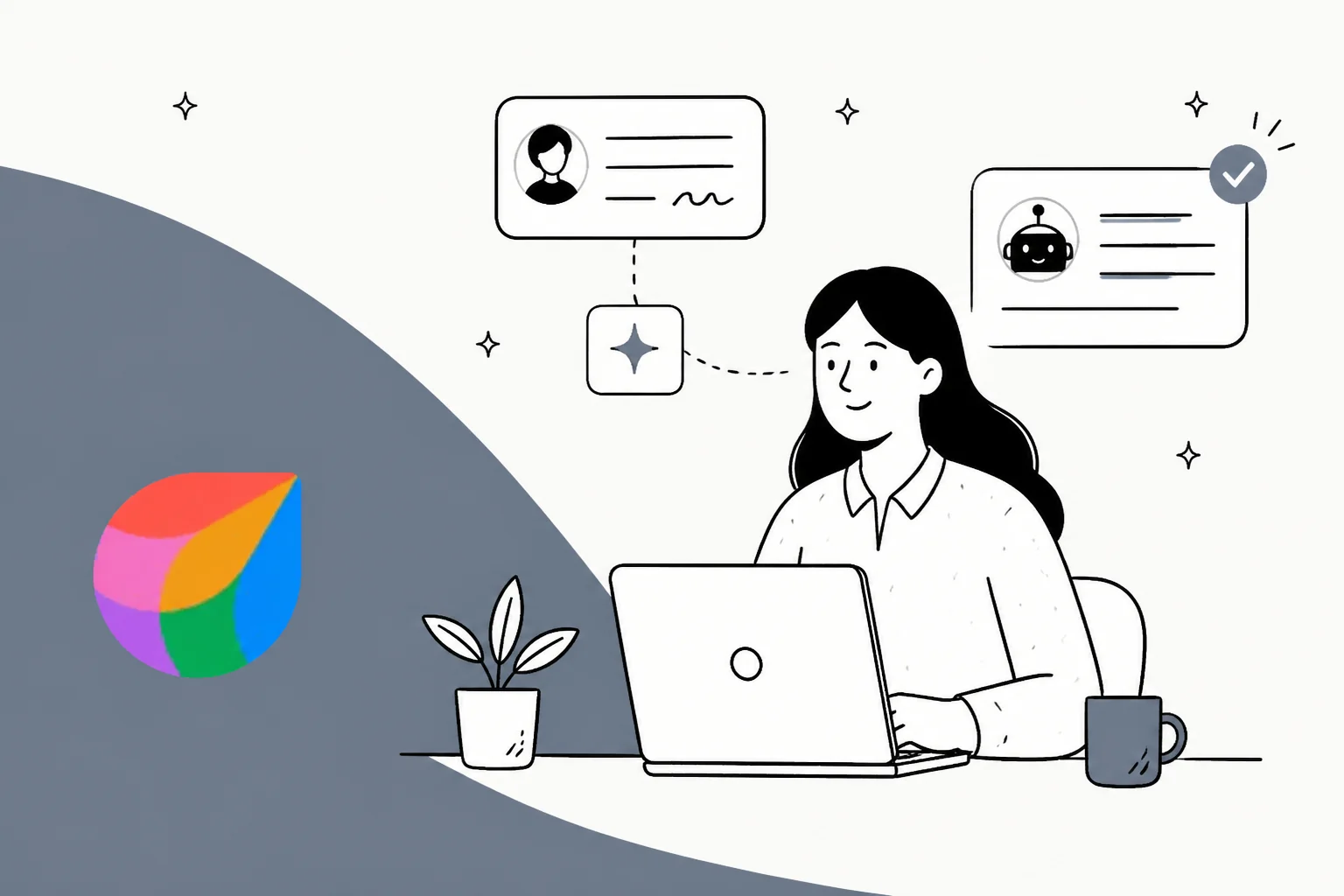 Illustrated banner for a guide on drafting AI replies in Freshdesk