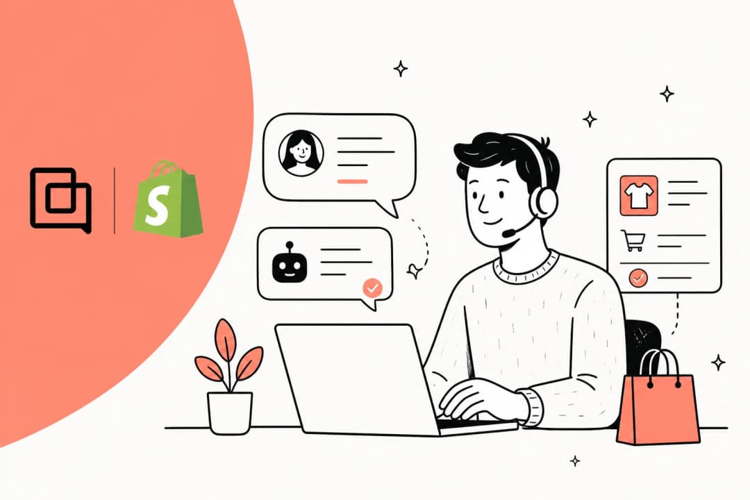 Gorgias AI Shopify integration illustration with order and chat cards