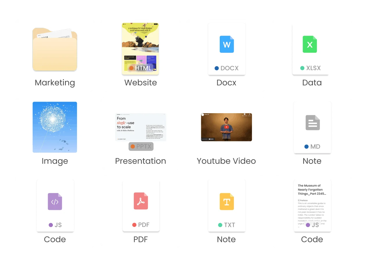 Kuse turns your prompts into typed files across a workspace: docs, sheets, slides, web pages, and more