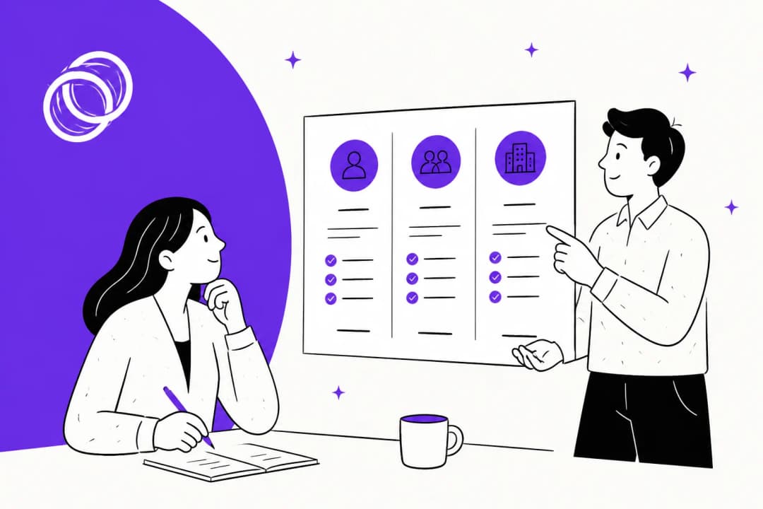 TheLoops pricing illustration on a purple background