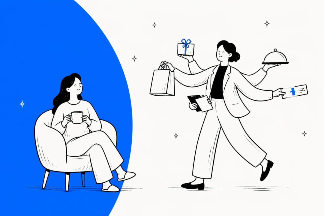 Illustration of Meta Muse, a personal AI agent, running errands inside a secure cloud computer